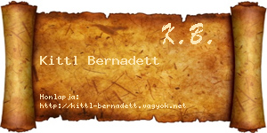 Kittl Bernadett névjegykártya